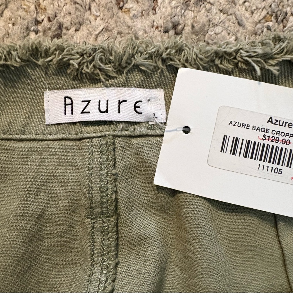 Azure High-Rise Olive Wide-Leg Utility Pants with Tie Waist Size Large NWT - Picture 4 of 11